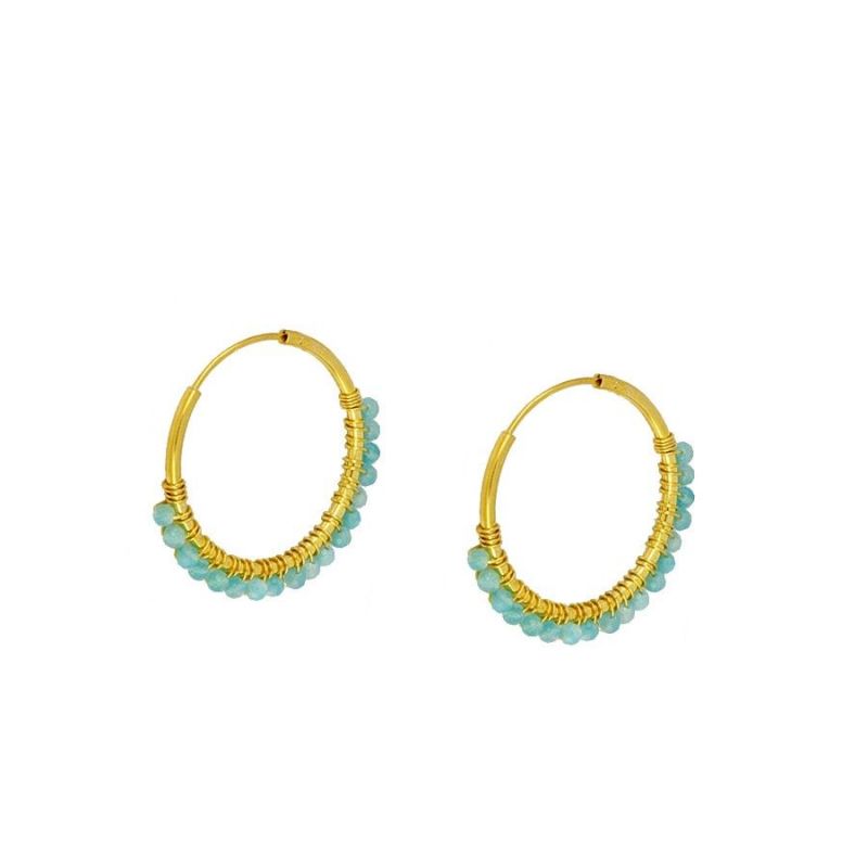 jewelsbyagathe,AMAZONITA ARO Pendientes,jewels by agathe,PENDIENTES.